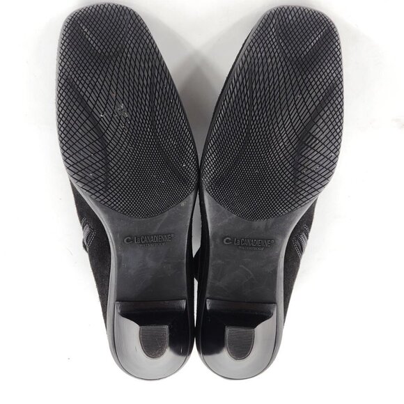LA CANADIENNE Waterproof Suede Ankle Bootie Black - Picture 9 of 11